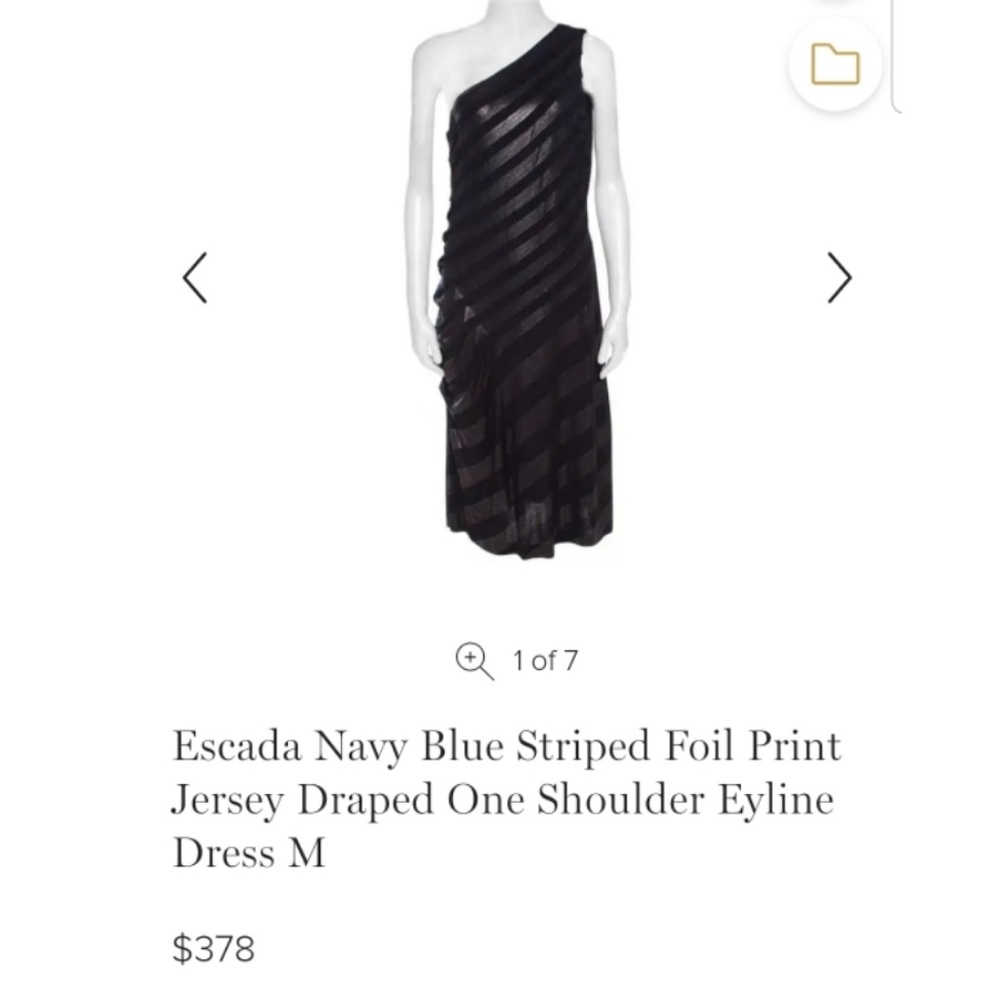 Escada Asymmetrical Striped Dress - Picture 7 of 7